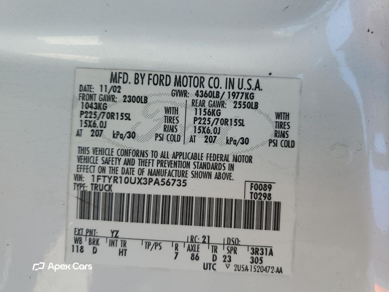 Ford Ranger 2003