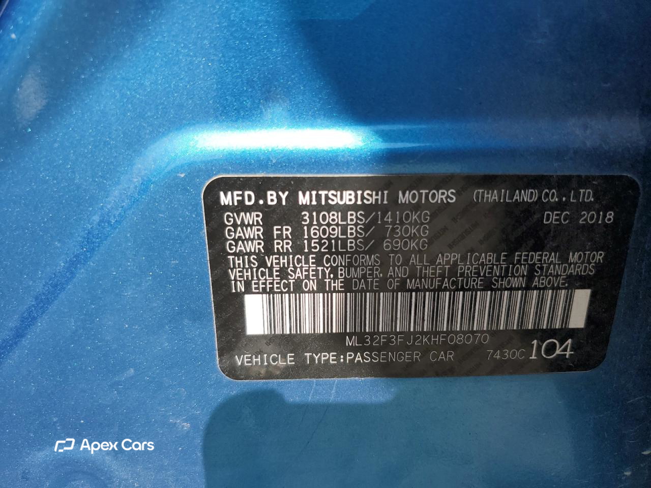 Mitsubishi Mirage 2019