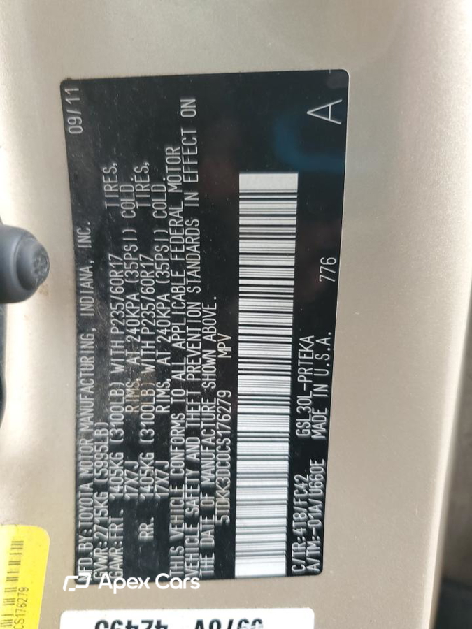 Toyota Sienna 2012
