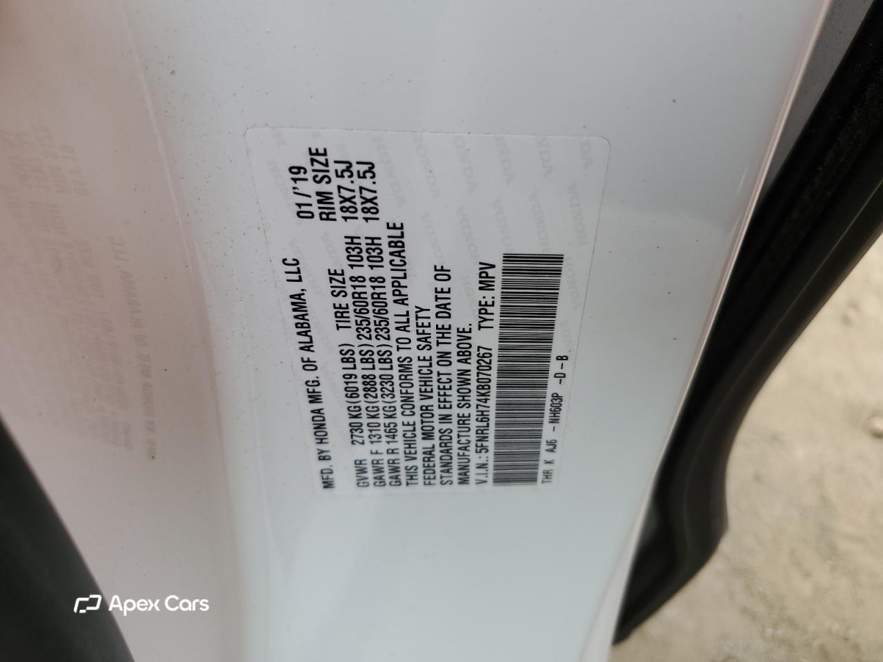 Honda Odyssey 2019