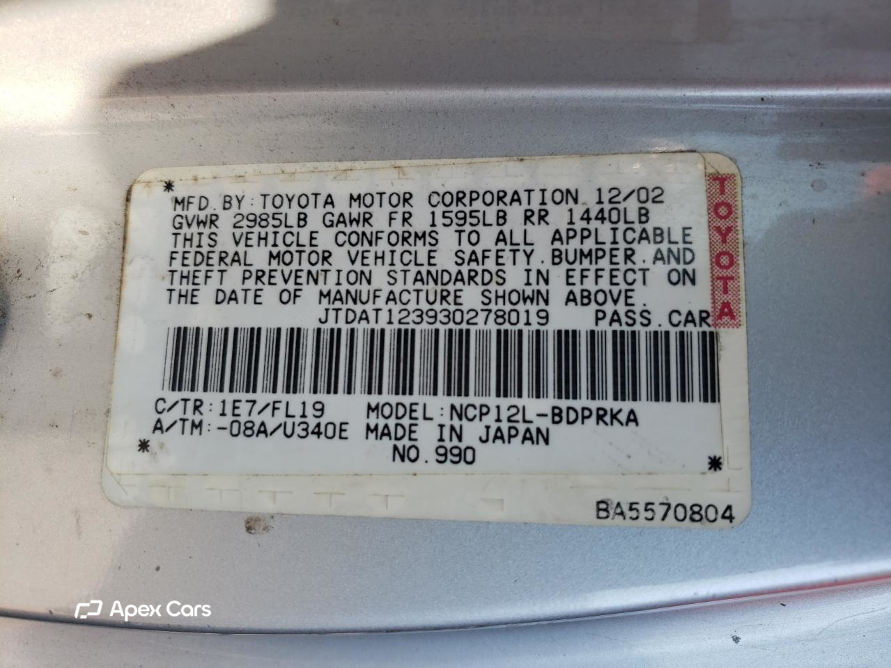 Toyota Echo 2003