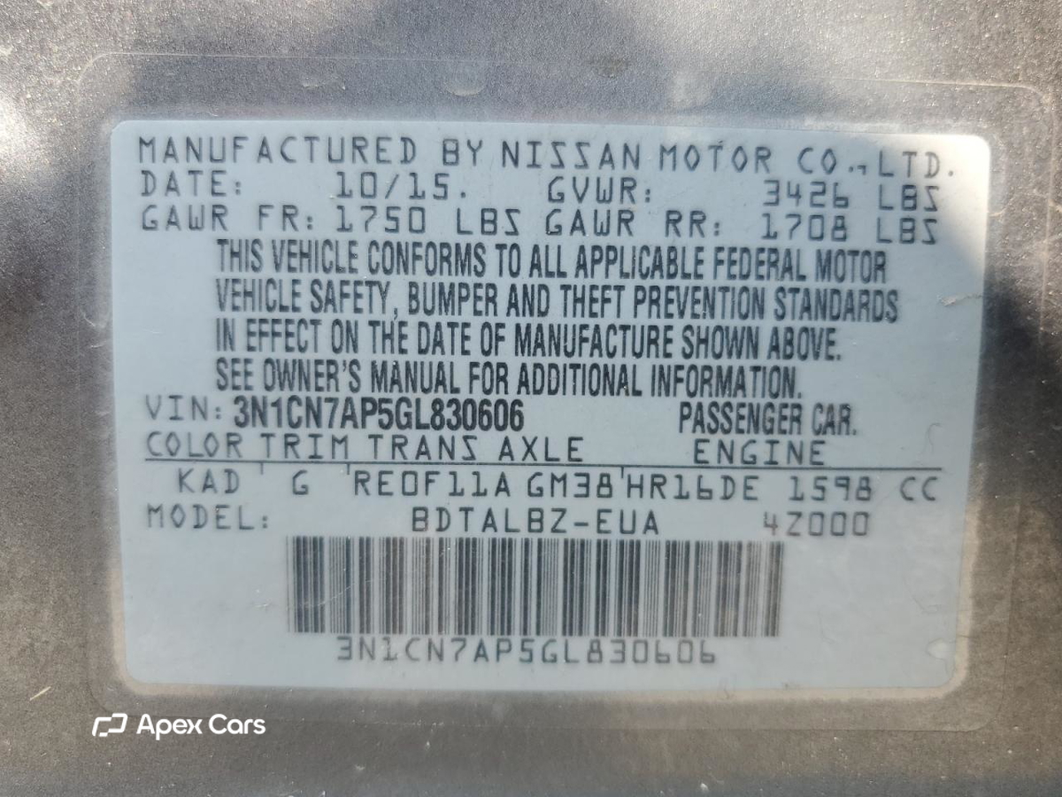Nissan Versa 2016