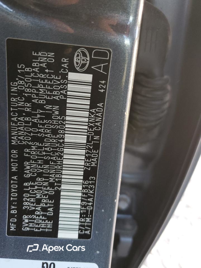 Toyota Corolla 2016