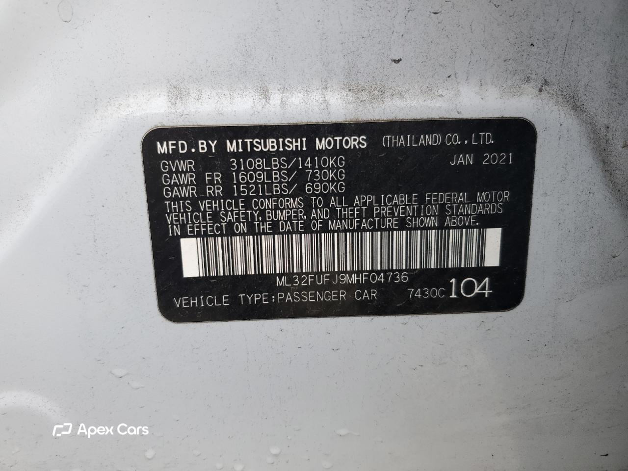 Mitsubishi Mirage 2021