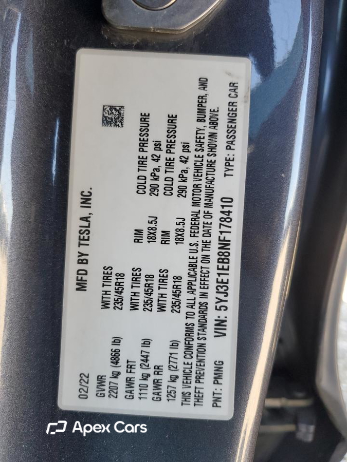 Tesla Model 3 2022