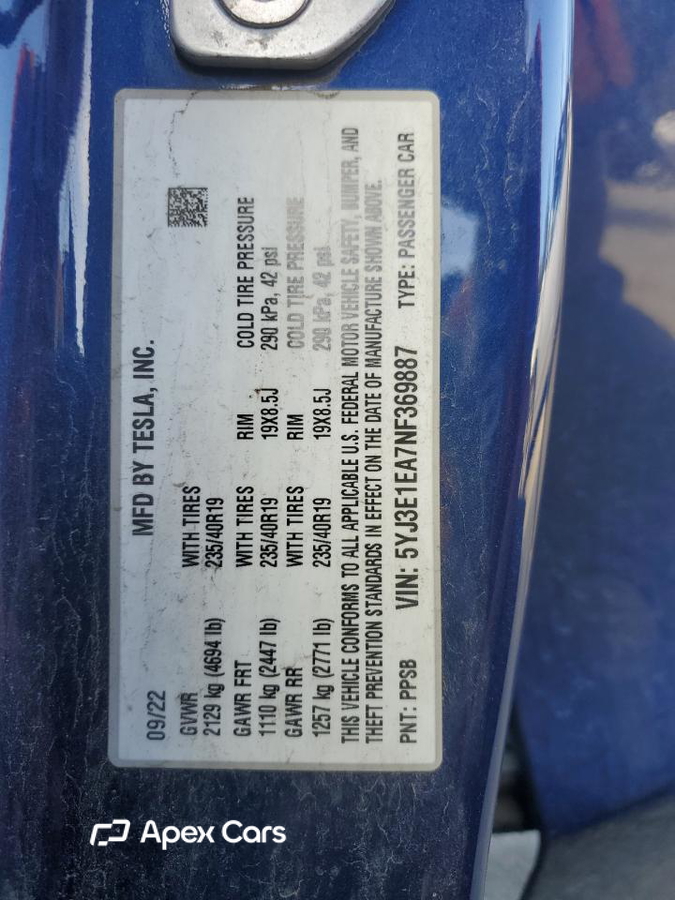 Tesla Model 3 2022