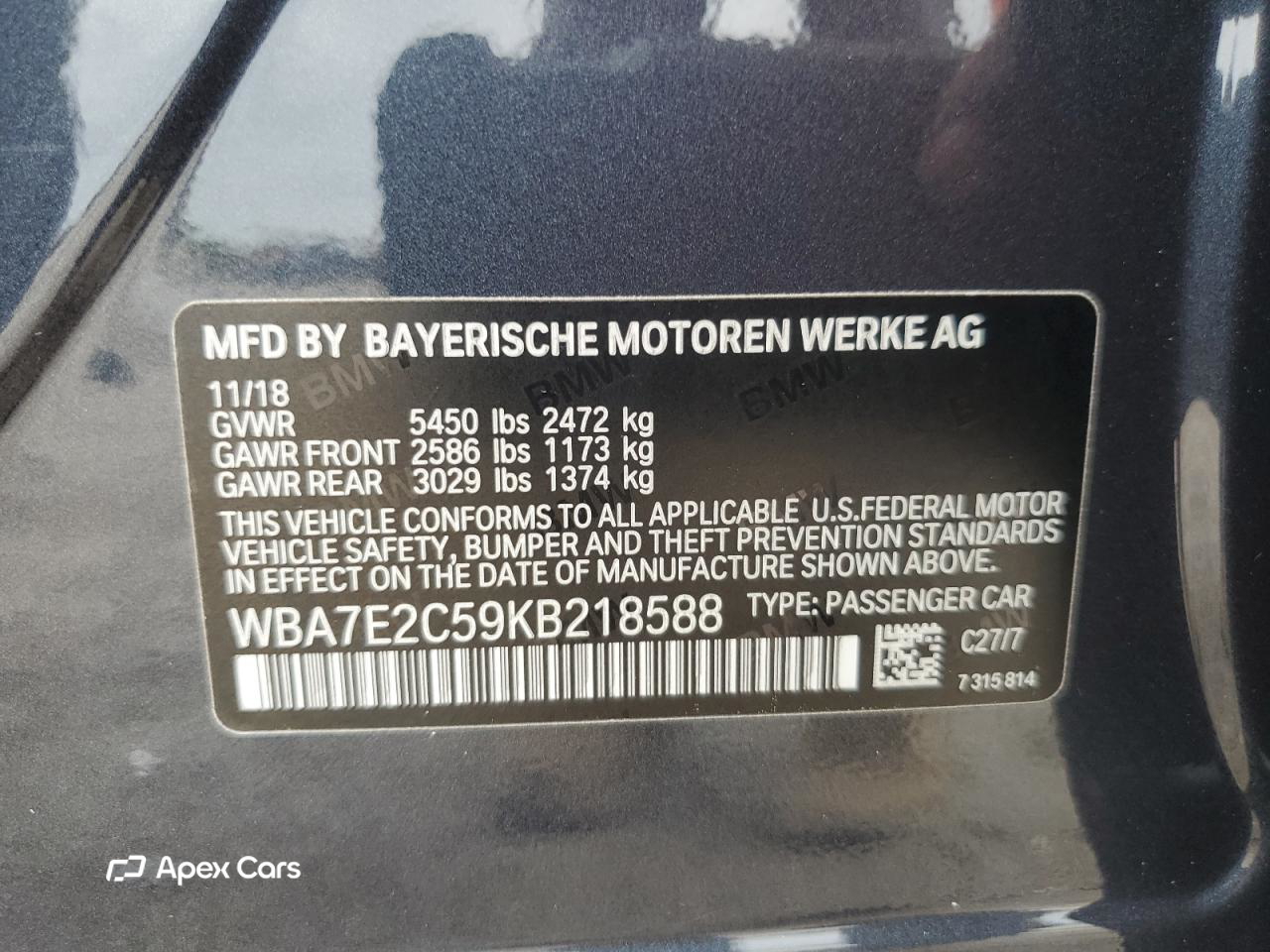 BMW Series 7 2019