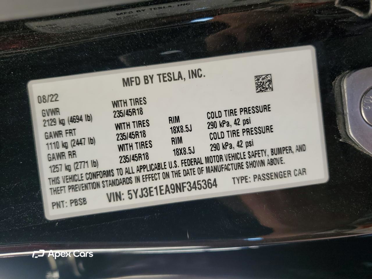 Tesla Model 3 2022
