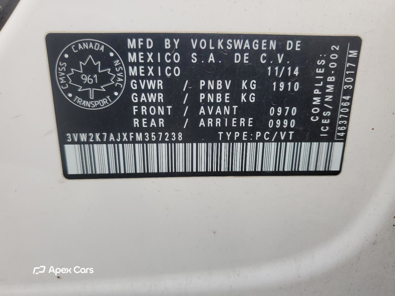 Volkswagen Jetta 2015