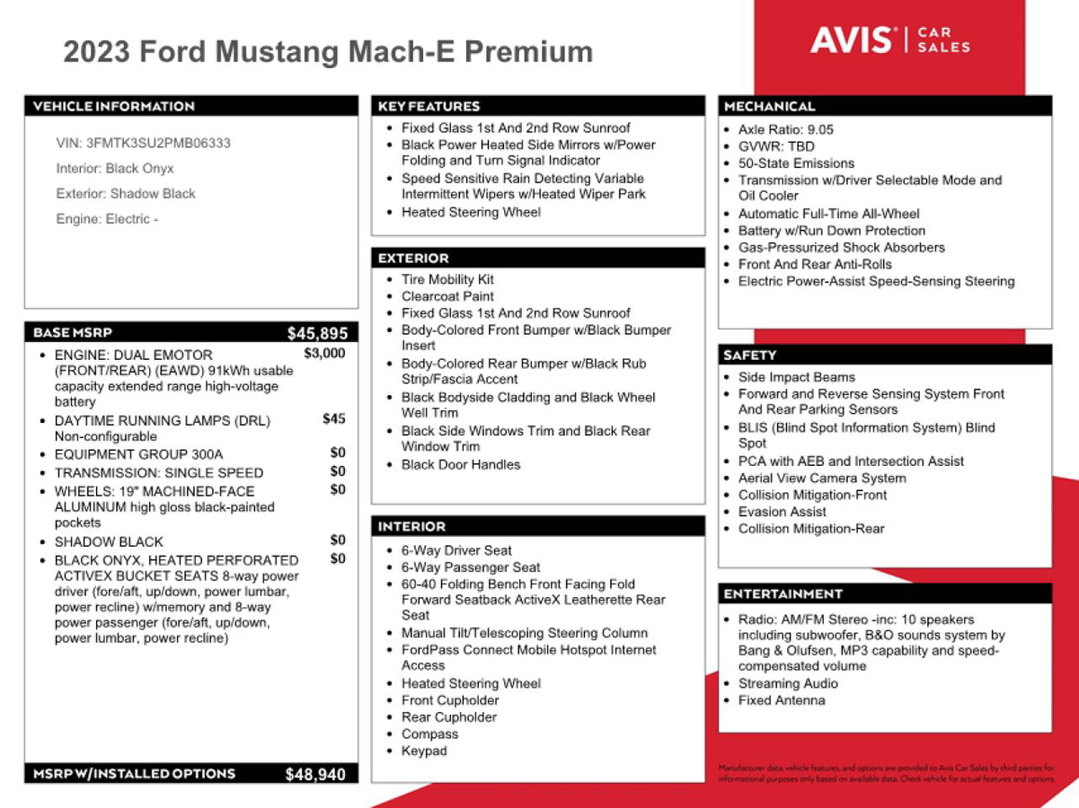 Ford Mustang Mach-E 2023