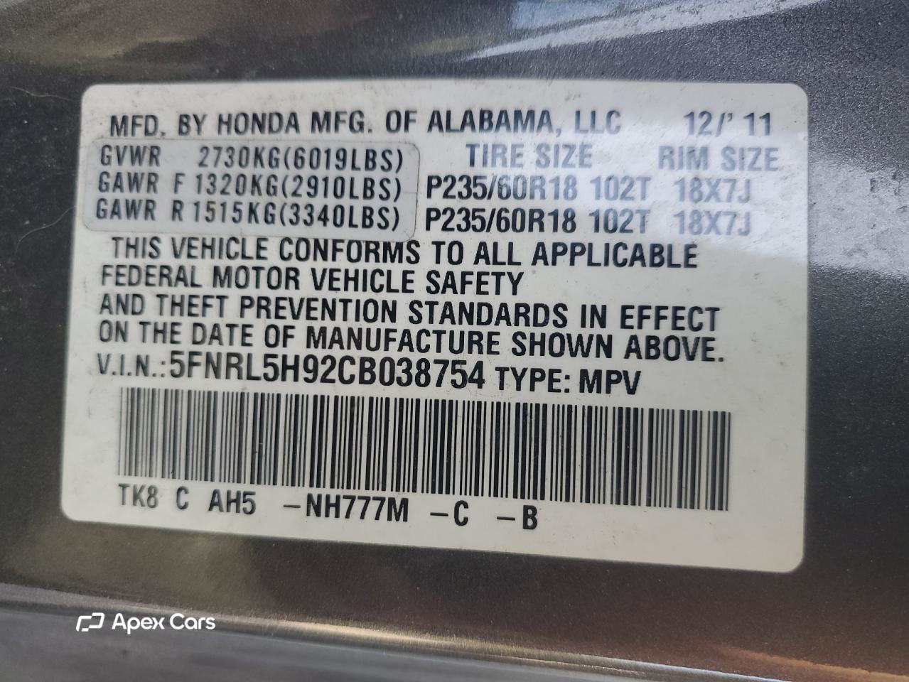 Honda Odyssey 2012