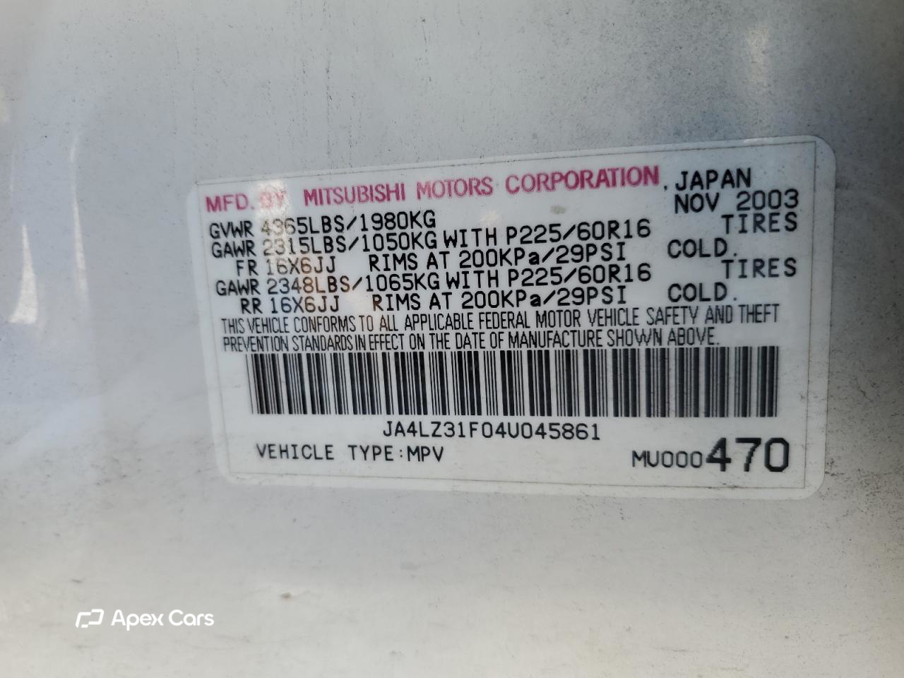 Mitsubishi Outlander 2004