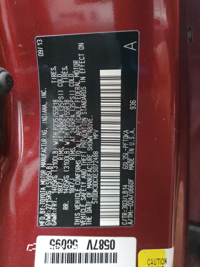 Toyota Sienna 2014