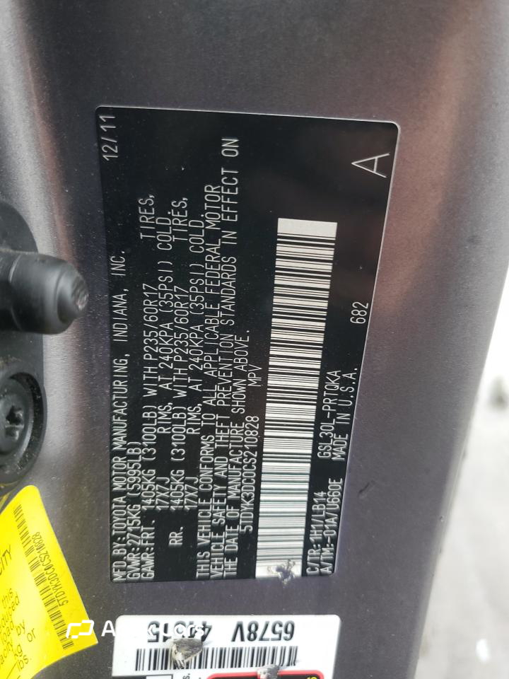 Toyota Sienna 2012