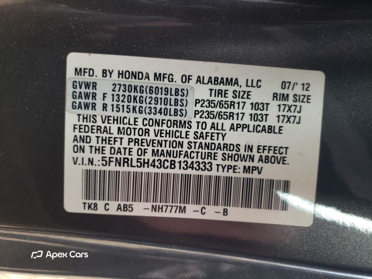 Honda Odyssey 2012