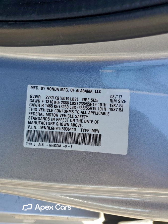 Honda Odyssey 2018