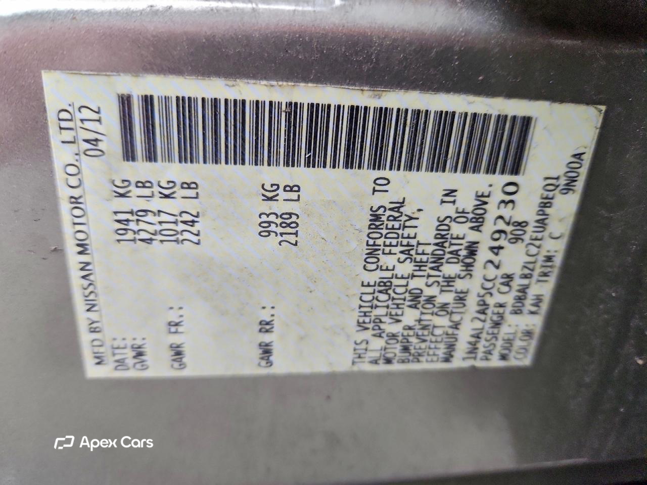 Nissan Altima 2012