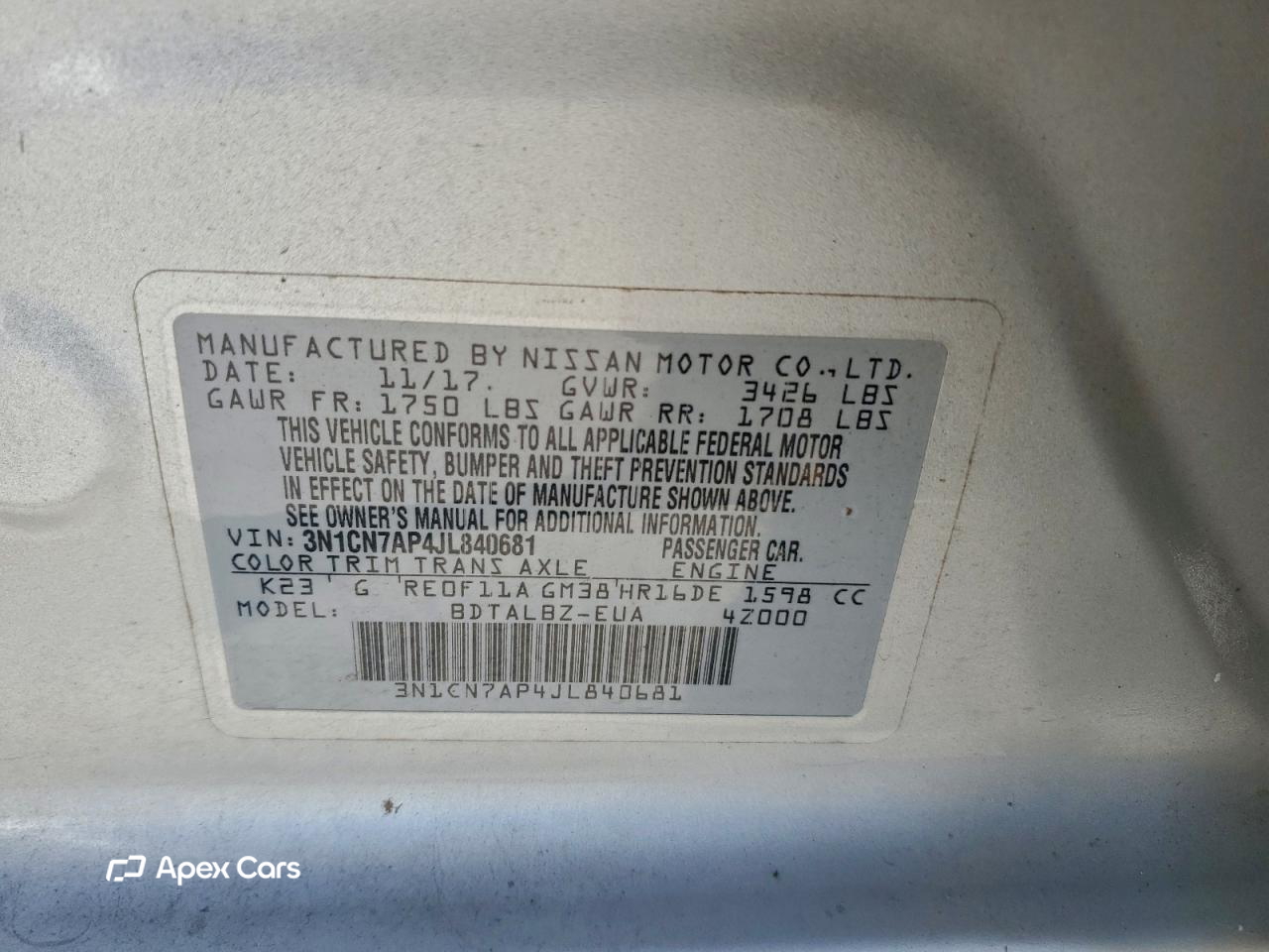 Nissan Versa 2018