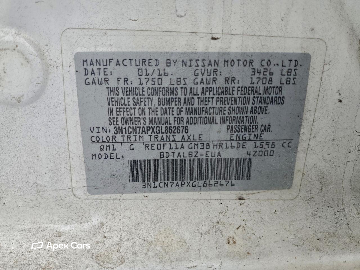 Nissan Versa 2016