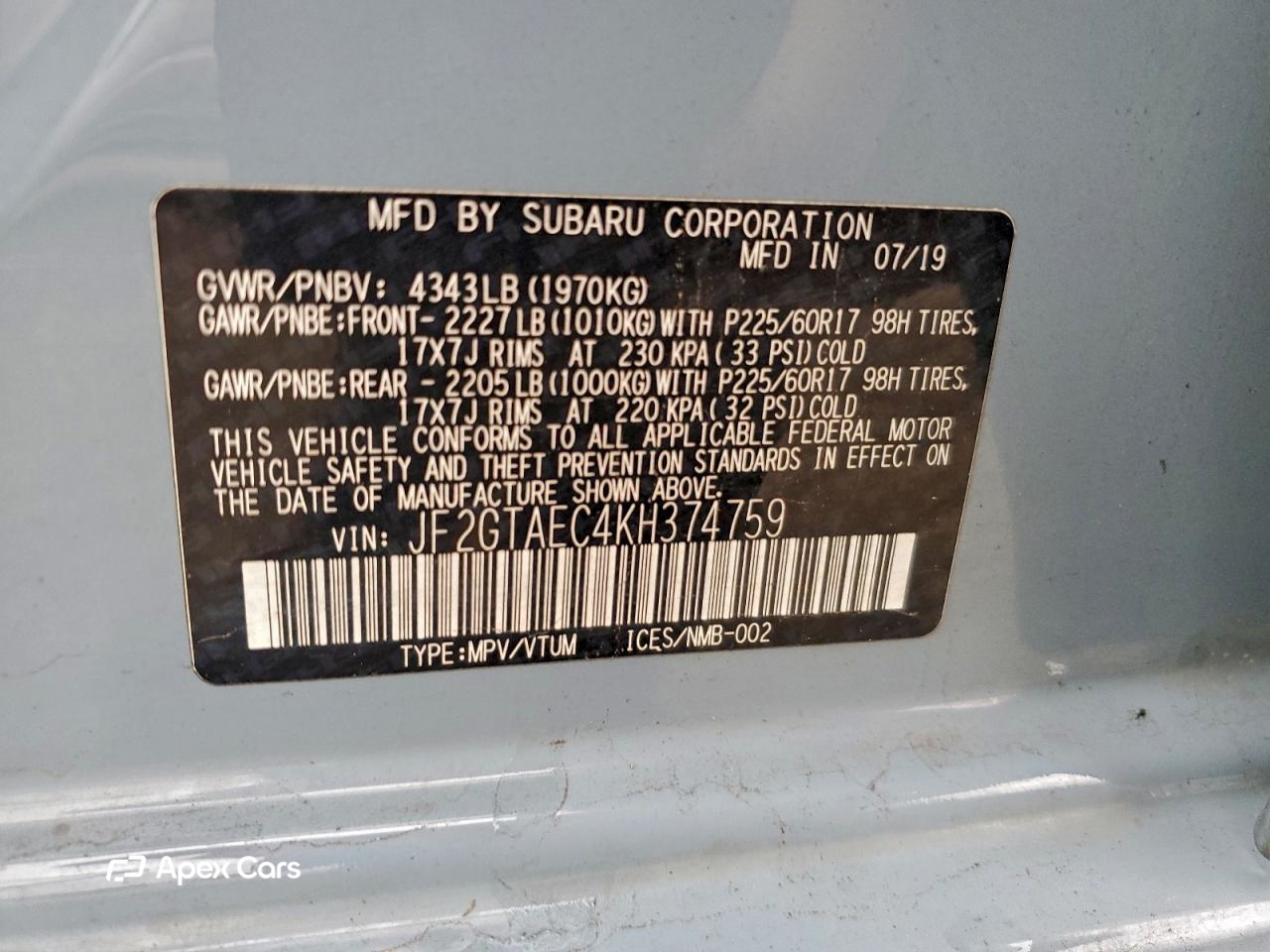 Subaru XV 2019