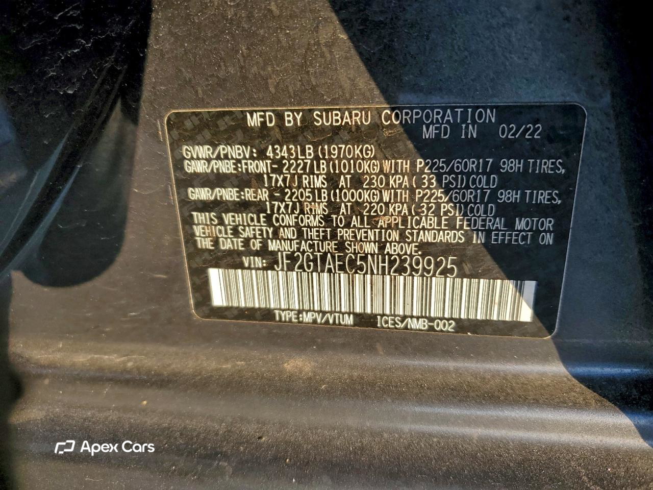 Subaru XV 2022