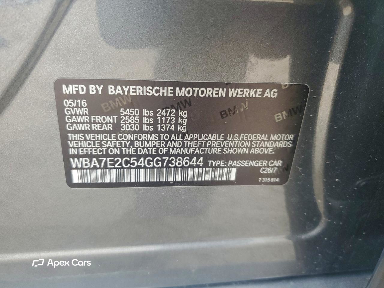 BMW Series 7 2016