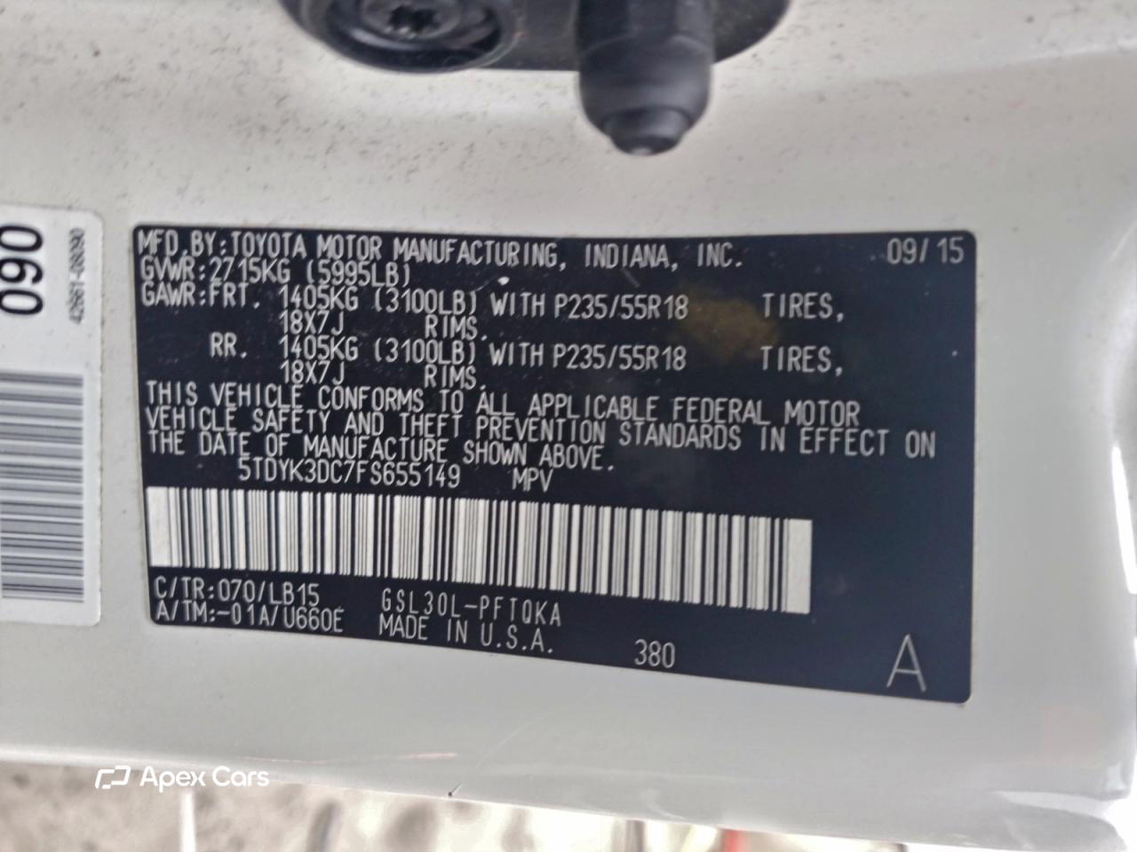 Toyota Sienna 2015