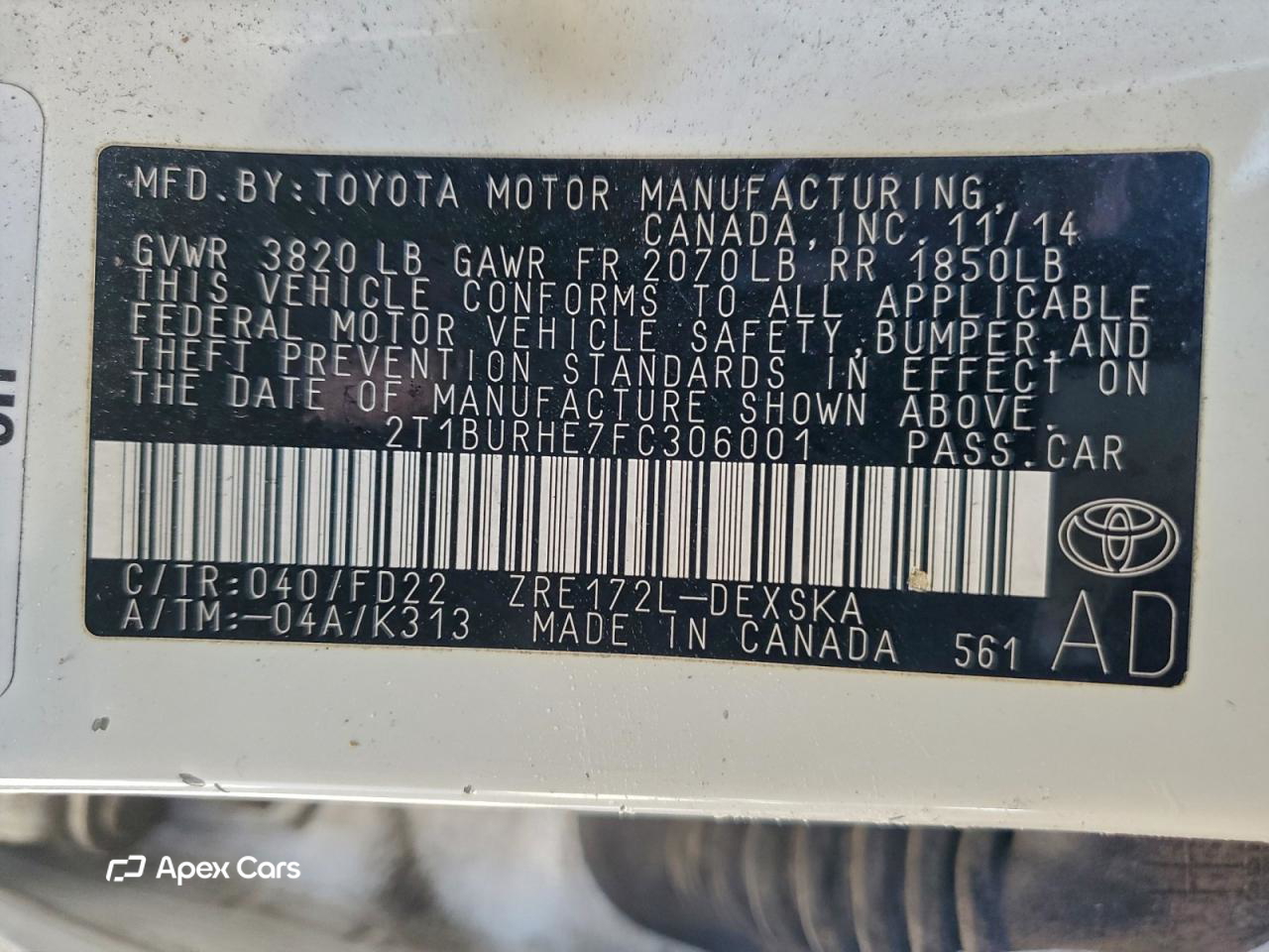 Toyota Corolla 2015