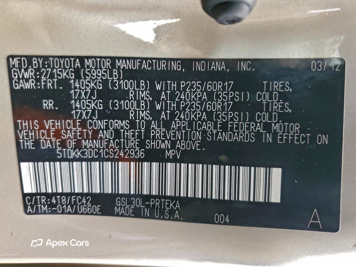 Toyota Sienna 2012