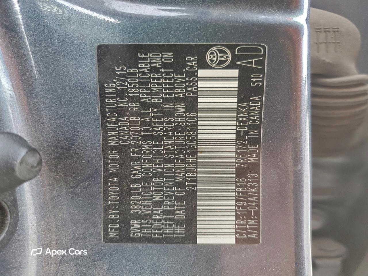 Toyota Corolla 2016