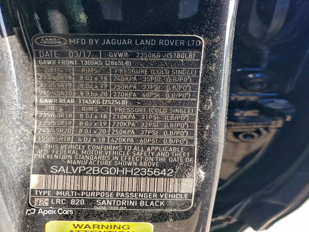 Land Rover Range Rover Evoque 2017