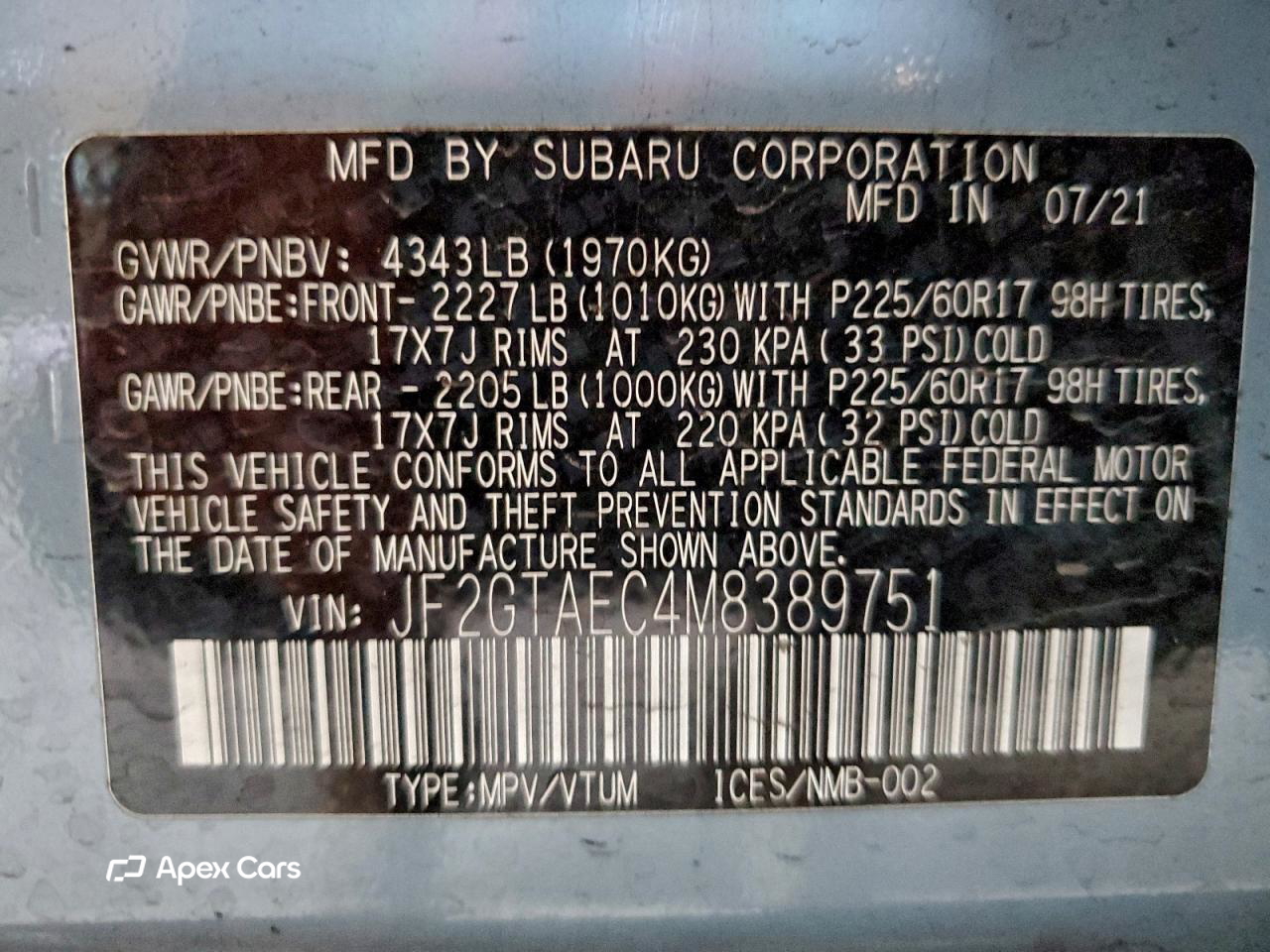 Subaru XV 2021