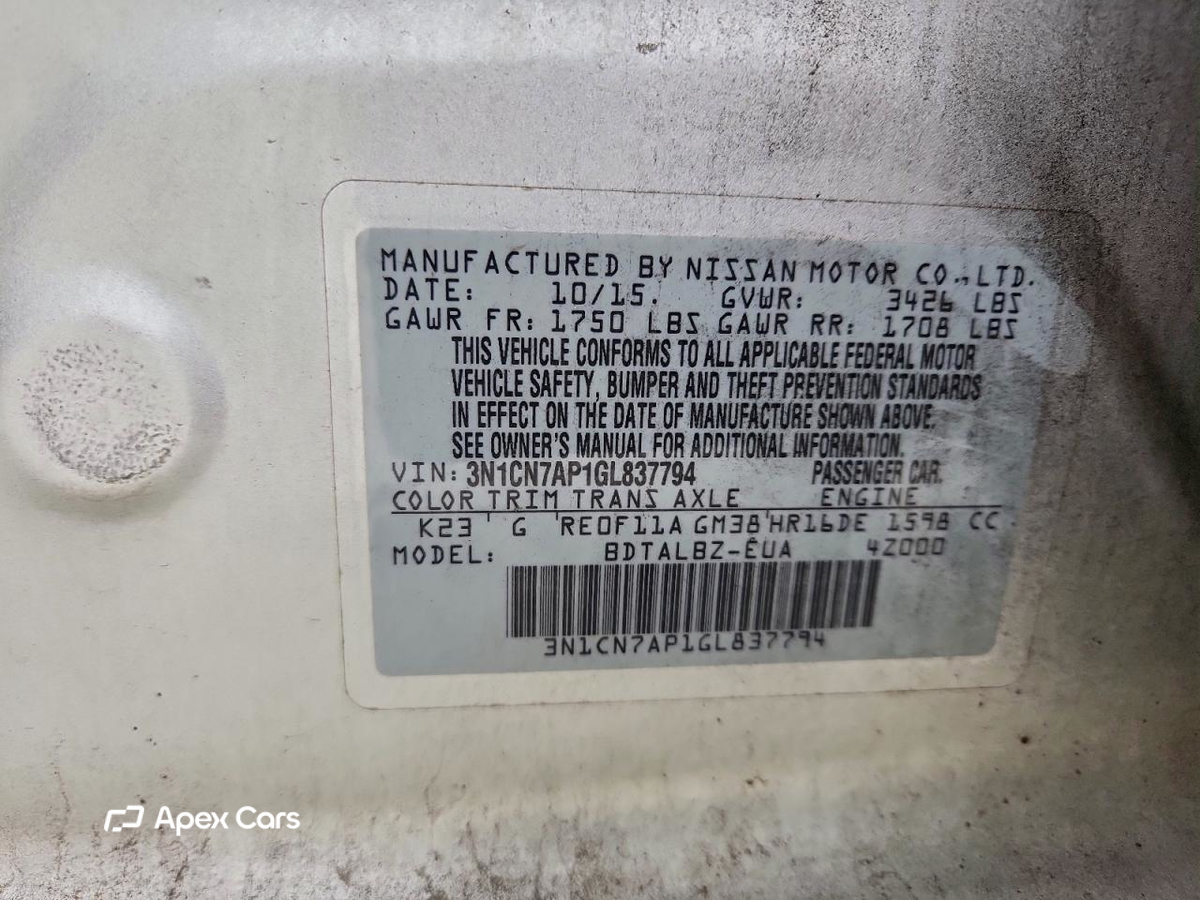 Nissan Versa 2016