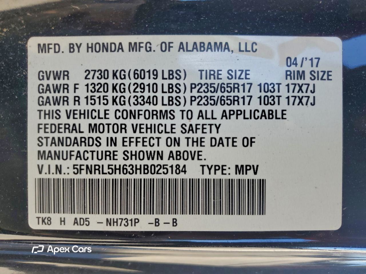 Honda Odyssey 2017