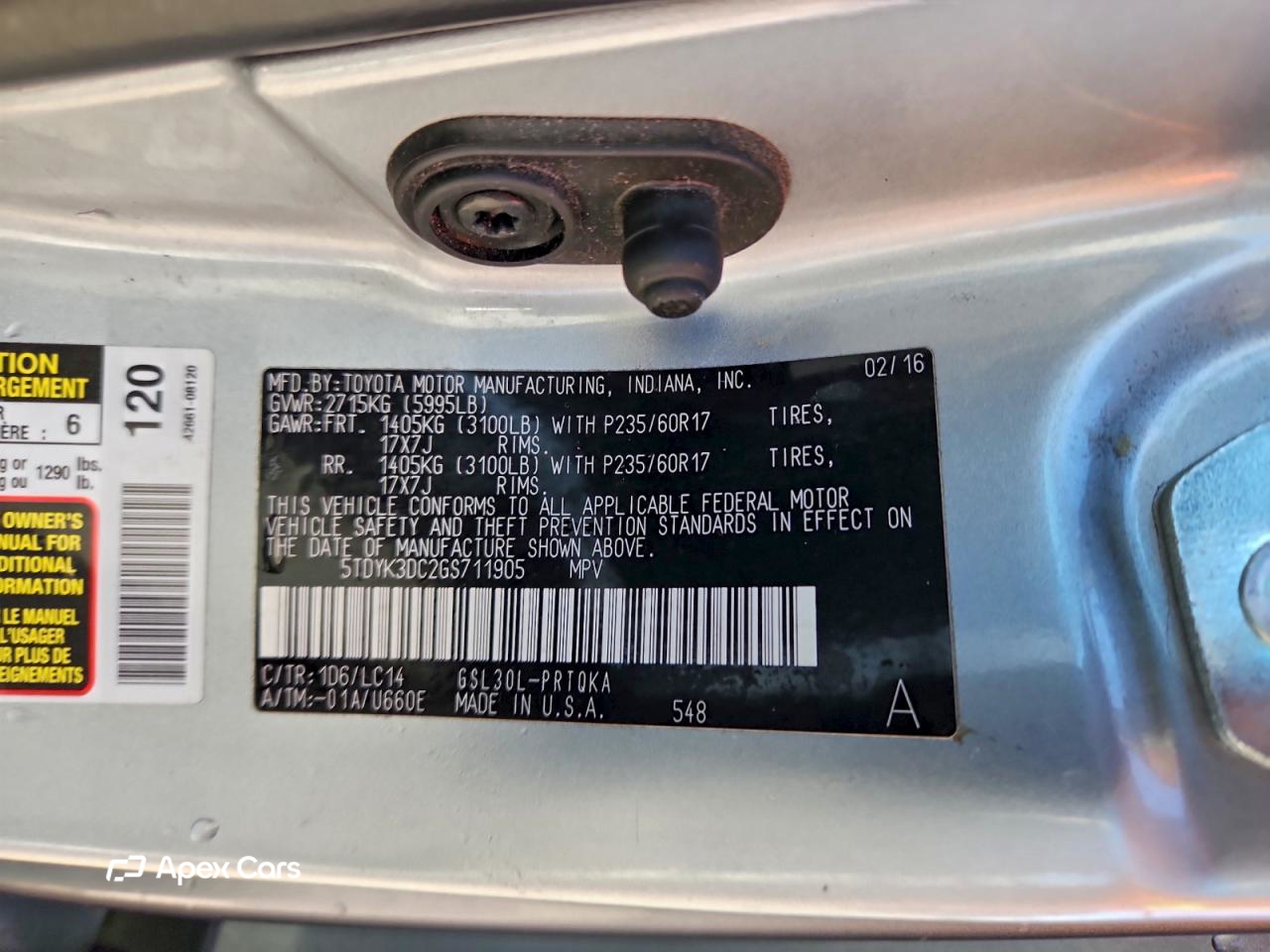 Toyota Sienna 2016