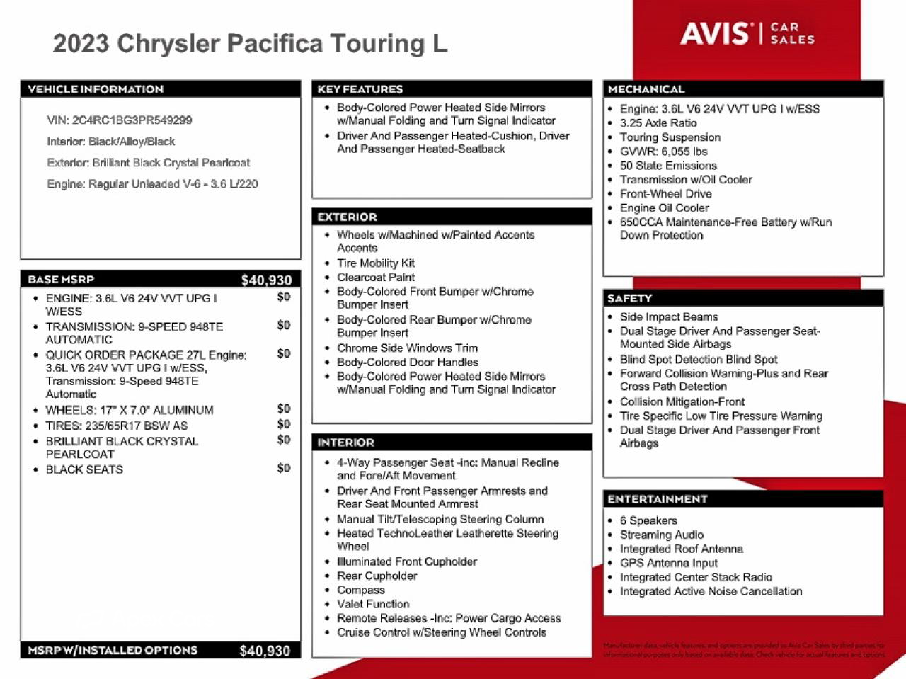 Chrysler Pacifica 2023