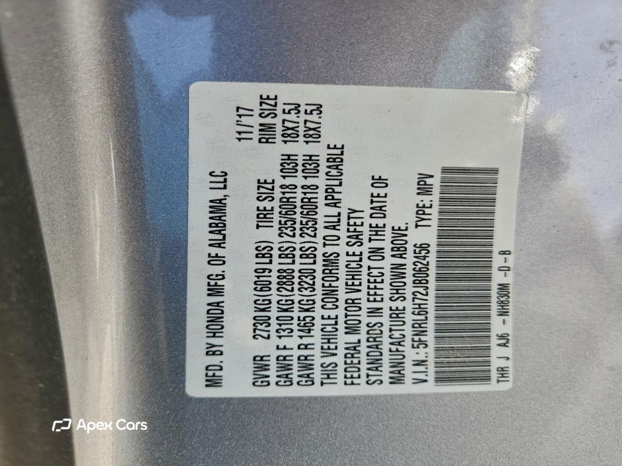 Honda Odyssey 2018