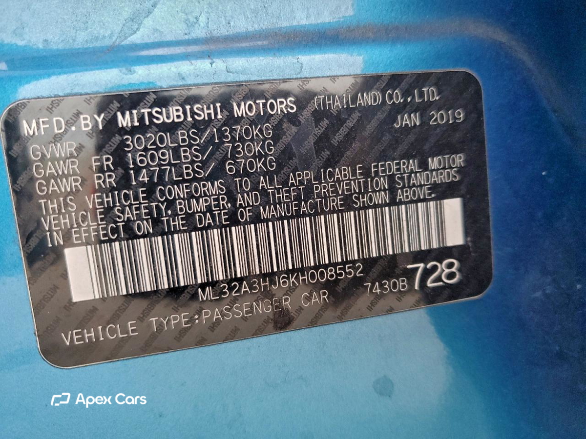 Mitsubishi Mirage 2019