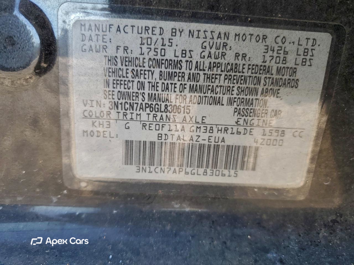 Nissan Versa 2016