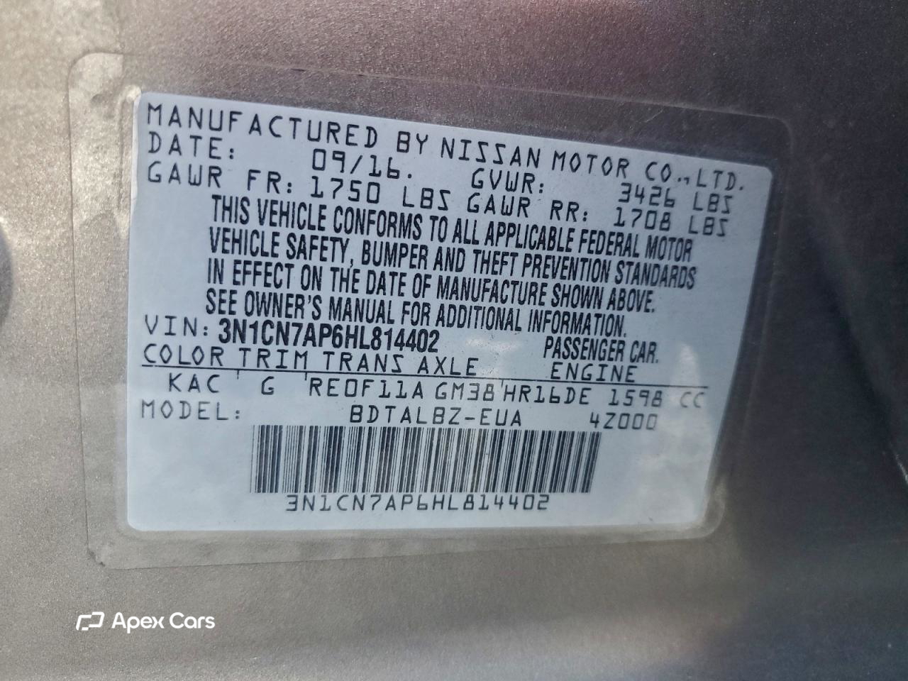 Nissan Versa 2017