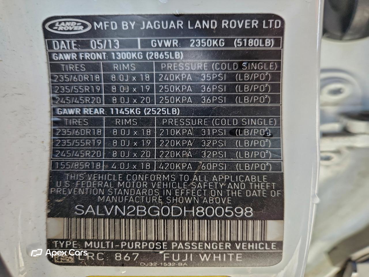 Land Rover Range Rover Evoque 2013
