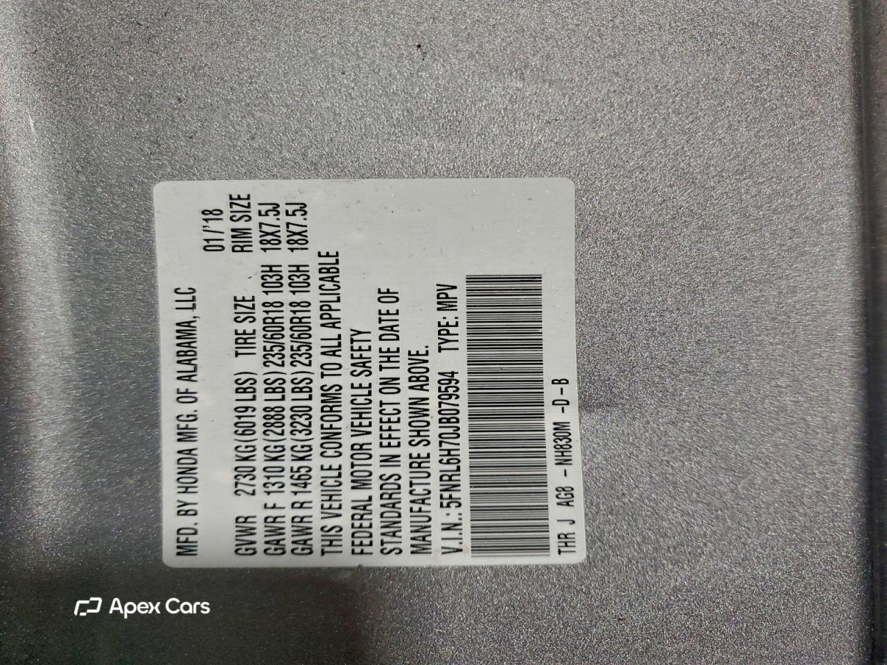 Honda Odyssey 2018