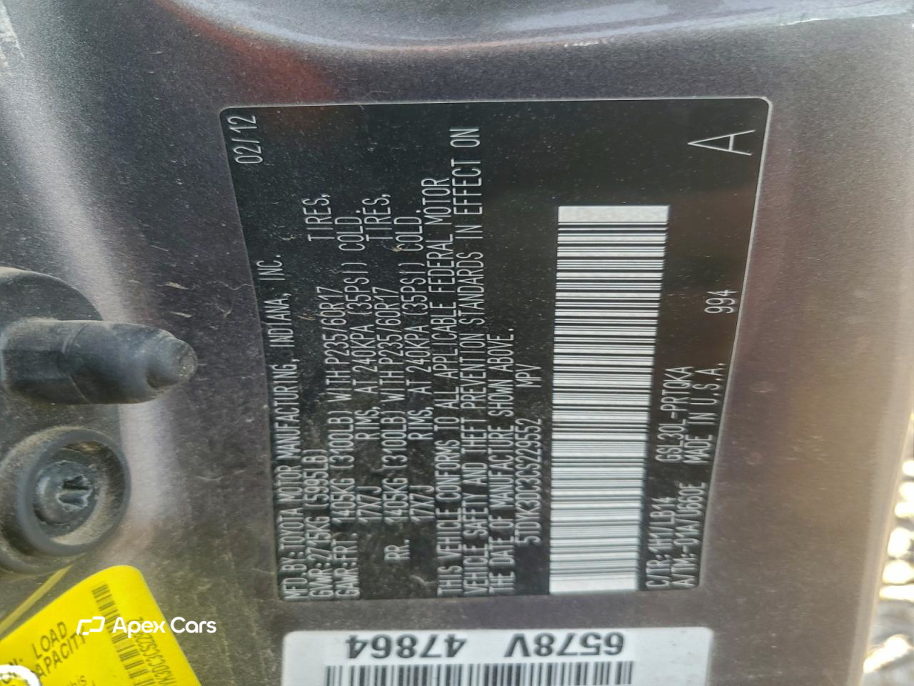 Toyota Sienna 2012