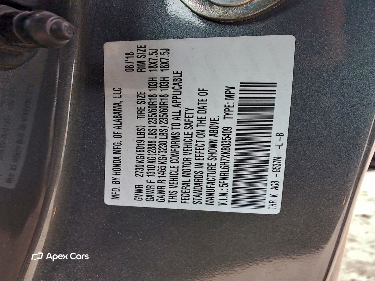 Honda Odyssey 2019