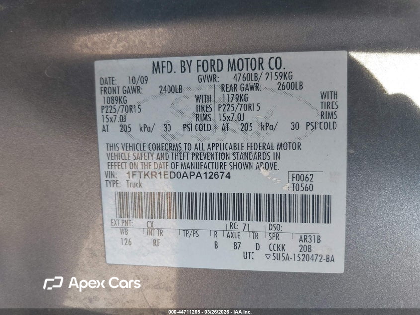 Ford Ranger 2010