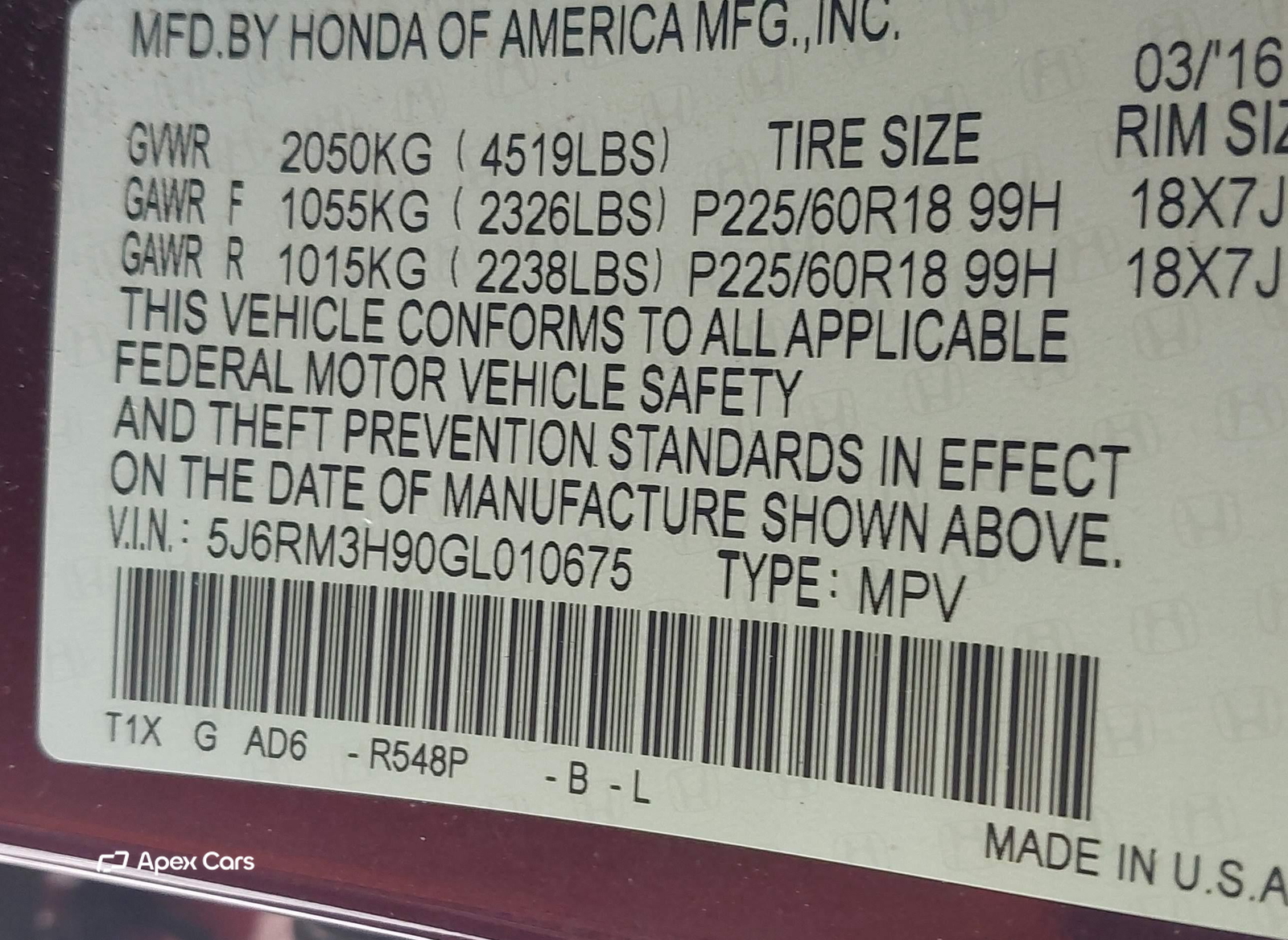 Honda CR-V 2016