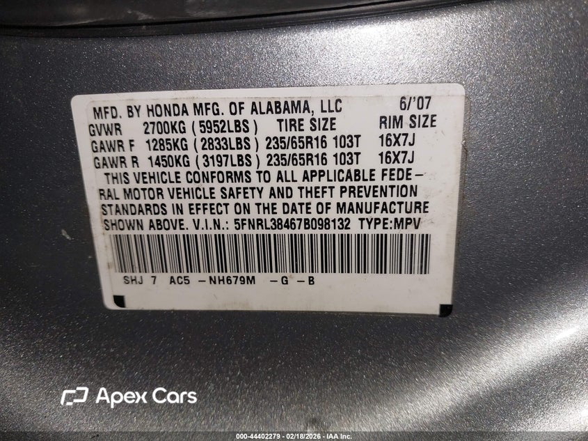 Honda Odyssey 2007
