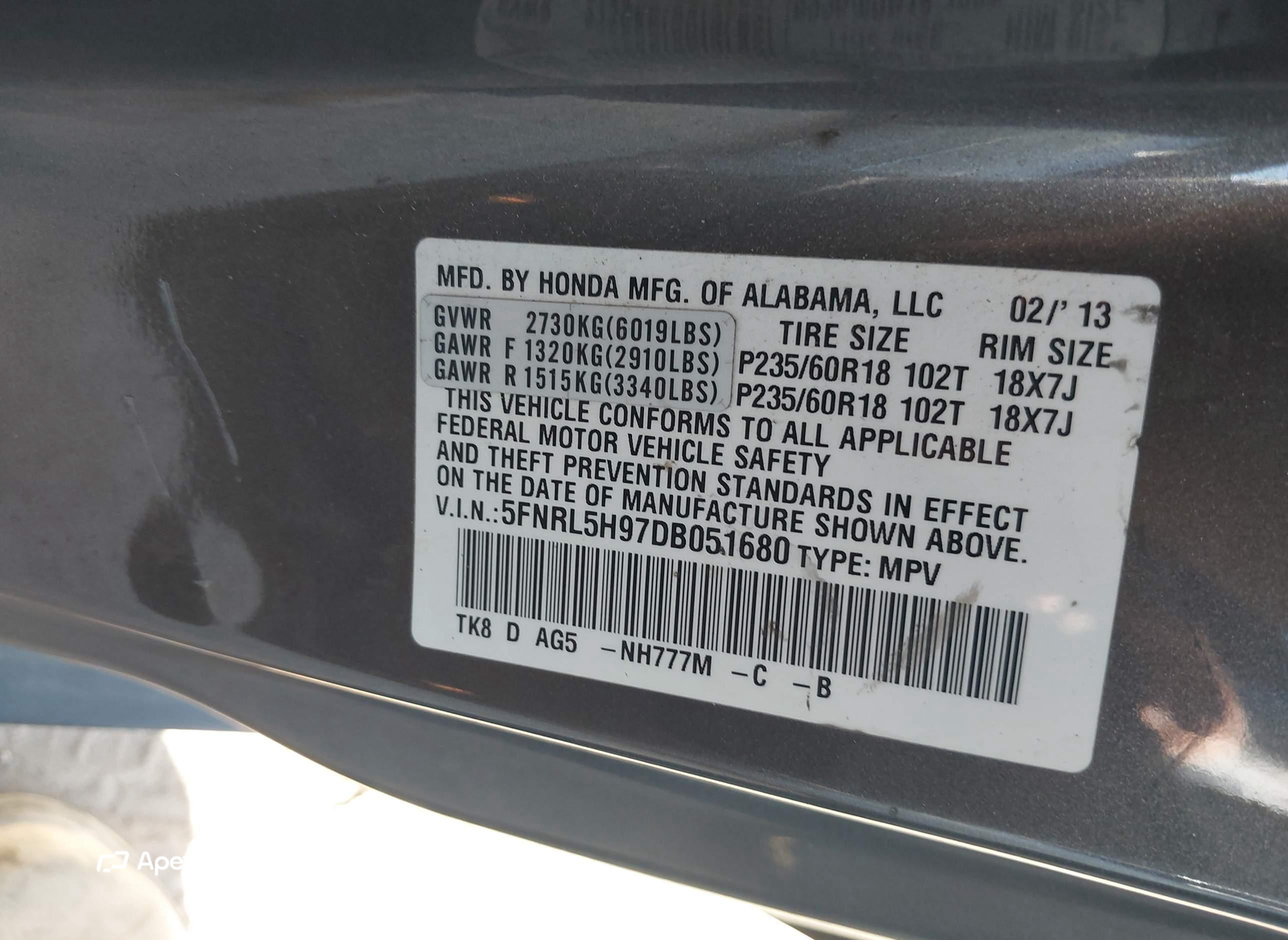 Honda Odyssey 2013
