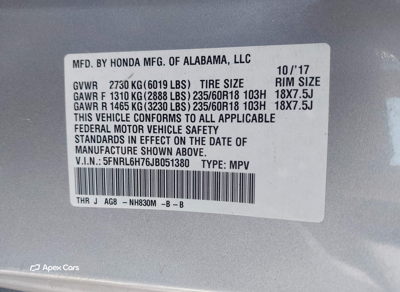 Honda Odyssey 2018