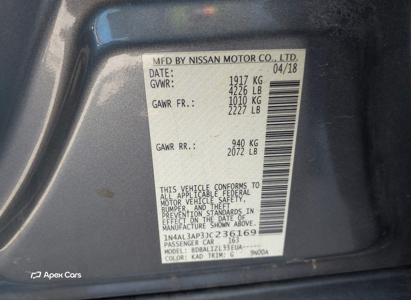 Nissan Altima 2018